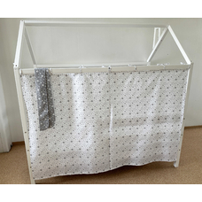 Крыша и шторы для кроватки домика ТД-16