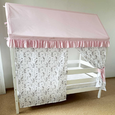 Крыша и шторы для кроватки домика ТД-39