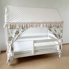 Крыша и шторы для кроватки домика ТД-42