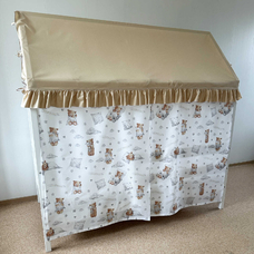 Крыша и шторы для кроватки домика ТД-51